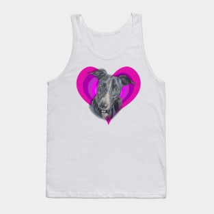 Stunning whippet painting on a rainbow heart! Tank Top